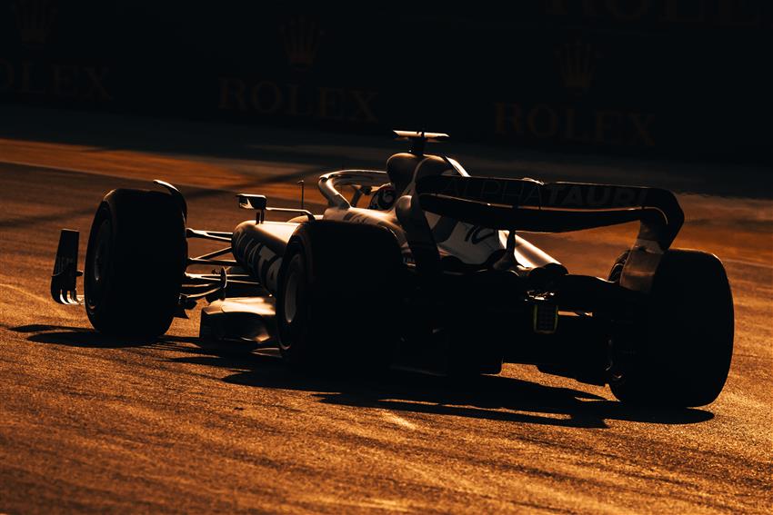 F1 car in sunset